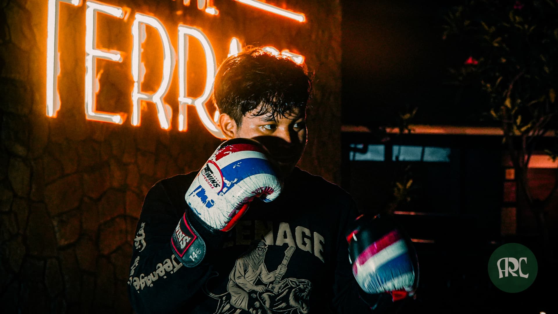 Fight Club member holding guard under the lights